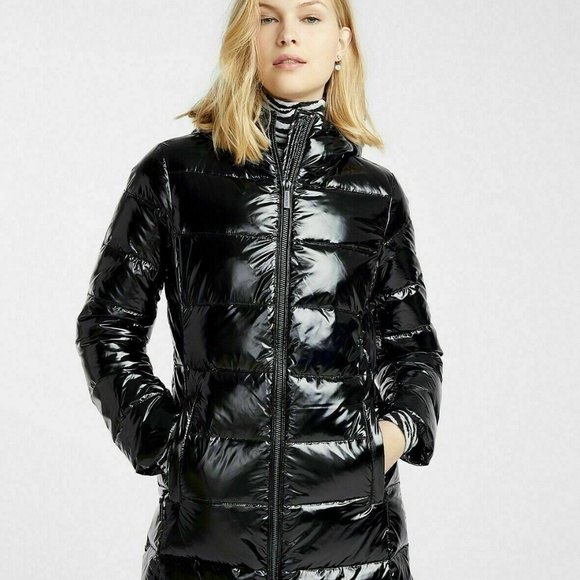 Michael Kors $248 Patent Shiny Midi sleeping Bag Quilt Puffer Coat S - Picture 3 of 7